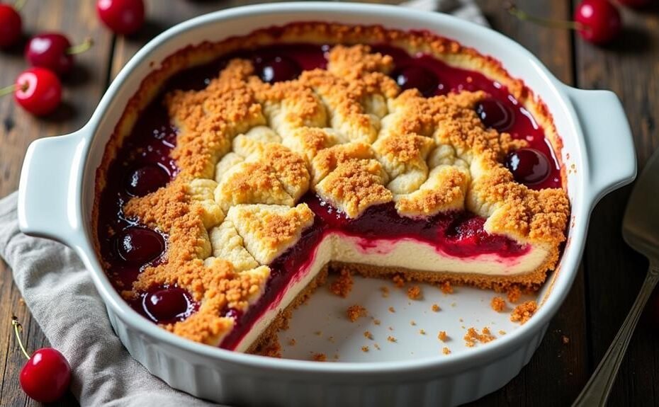 delicious dessert with cherries