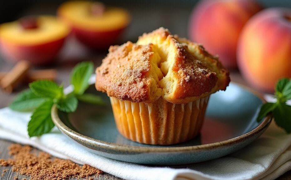 delicious homemade peach muffins