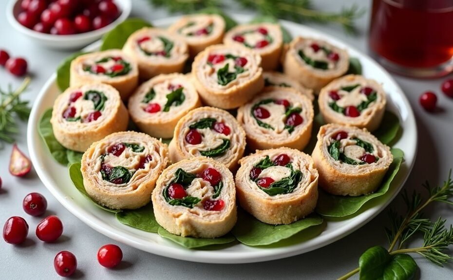 festive turkey cranberry bites