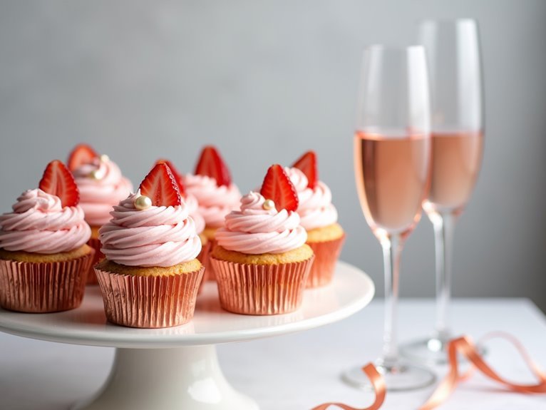 champagne infused pink desserts