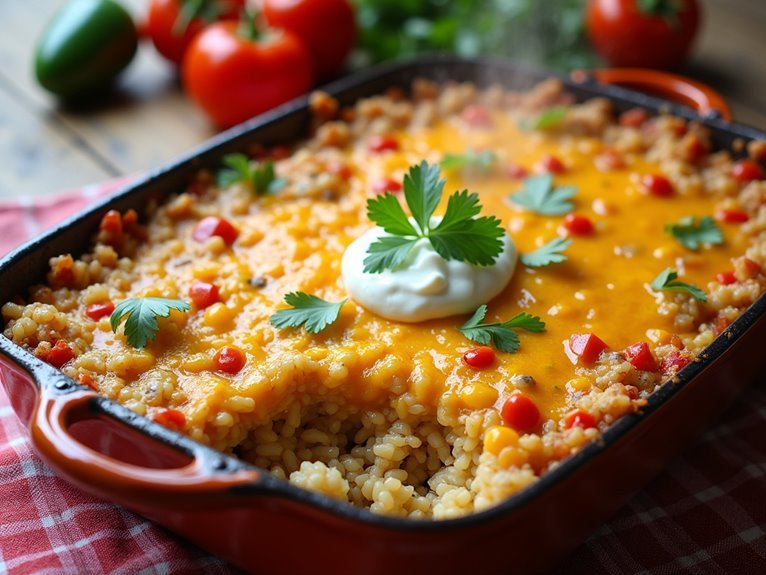 cheesy tex mex rice casserole