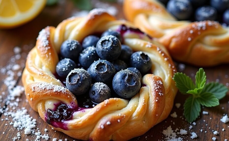 creamy lemon blueberry cheese pastry