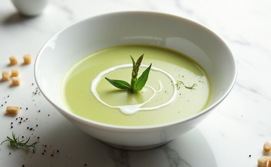 creamy smooth asparagus flavored soup