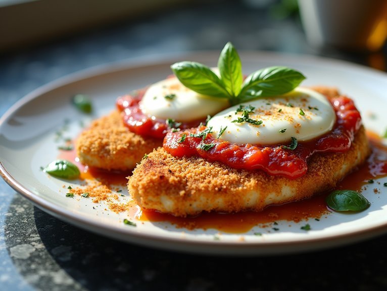 crispy chicken with mozzarella