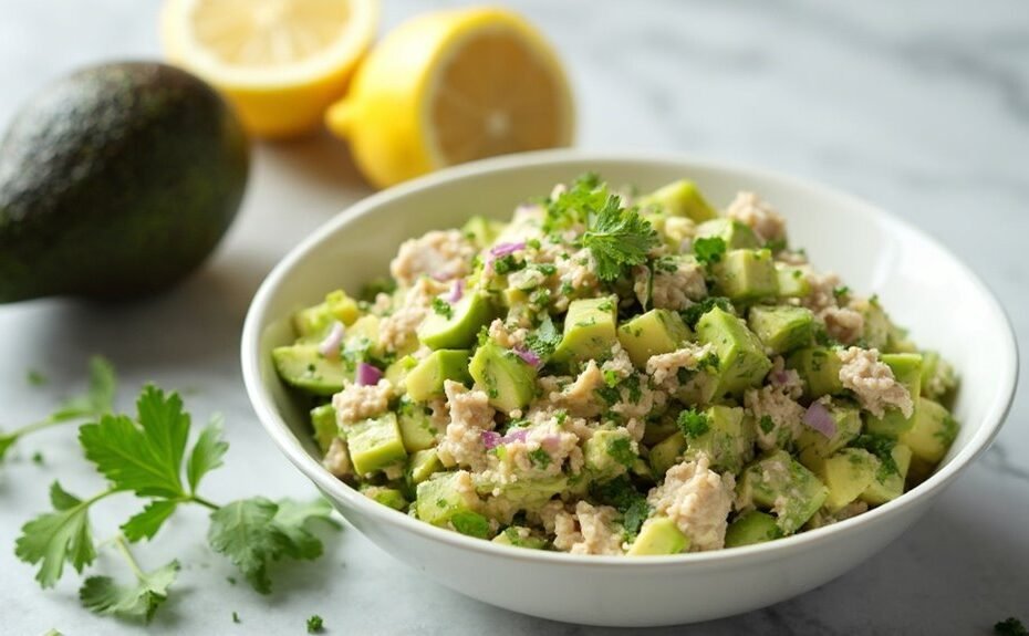 avocado mixed with tuna