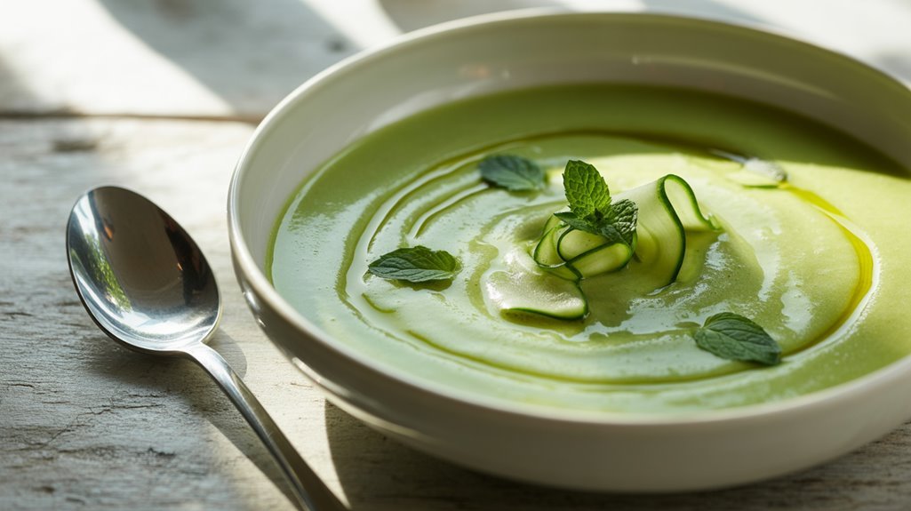 chilled cucumber mint soup