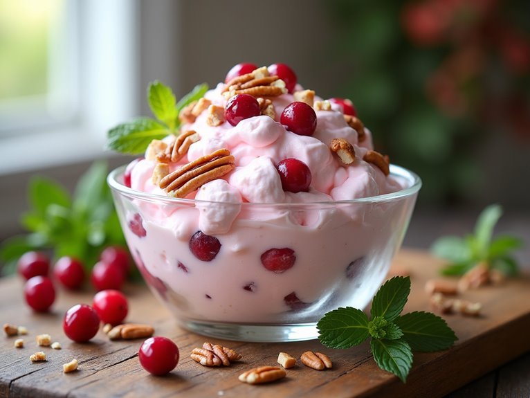 cranberry fluff with pecans
