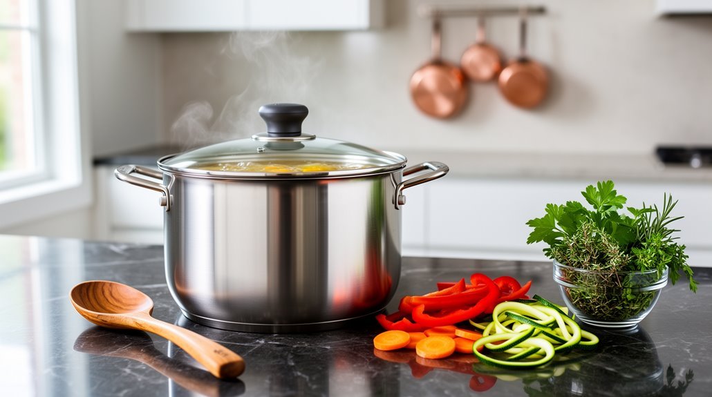 large capacity sturdy stockpots comfortable handles