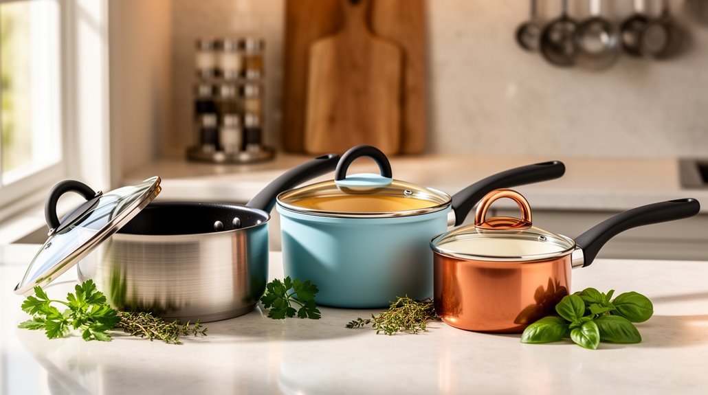 nonstick saucepan coating heat lid